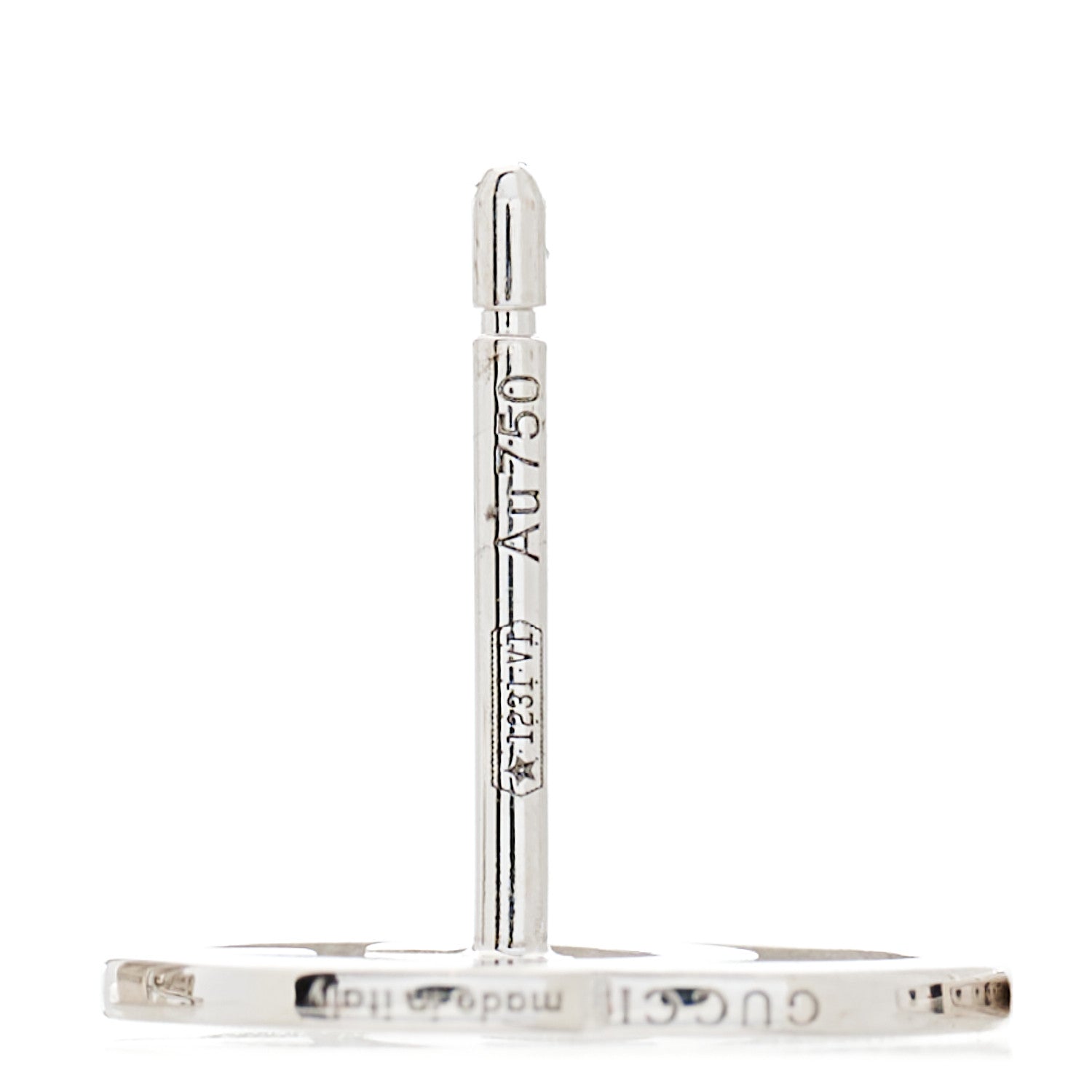 Gucci 18K White Gold GG Tissue Stud Earrings 5 of 6