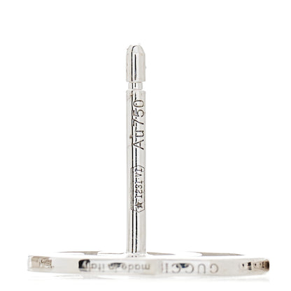 Gucci 18K White Gold GG Tissue Stud Earrings 5 of 6