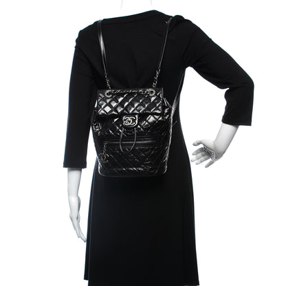 Chanel Glazed Calfskin Quilted Small Salzburg Mountain Backpack Black 2 of 10