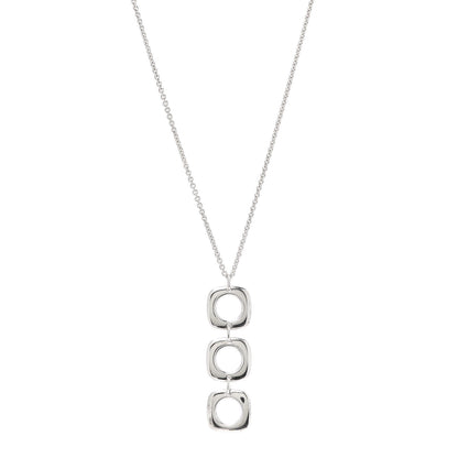 Tiffany Sterling Silver Cushion Square Link Pendant Necklace 1 of 5