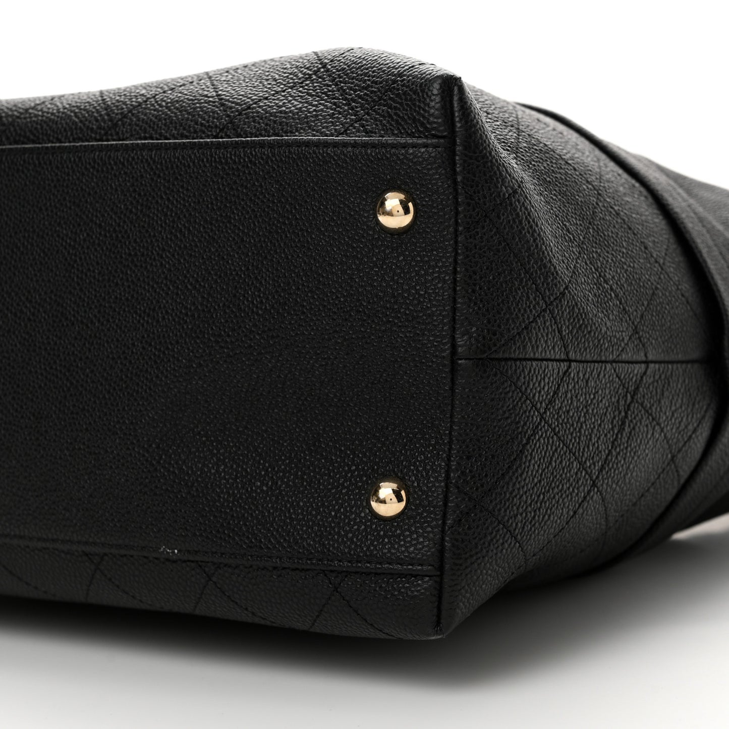 Crumpled Grained Calfskin Zip and Carry Shopping Tote Black