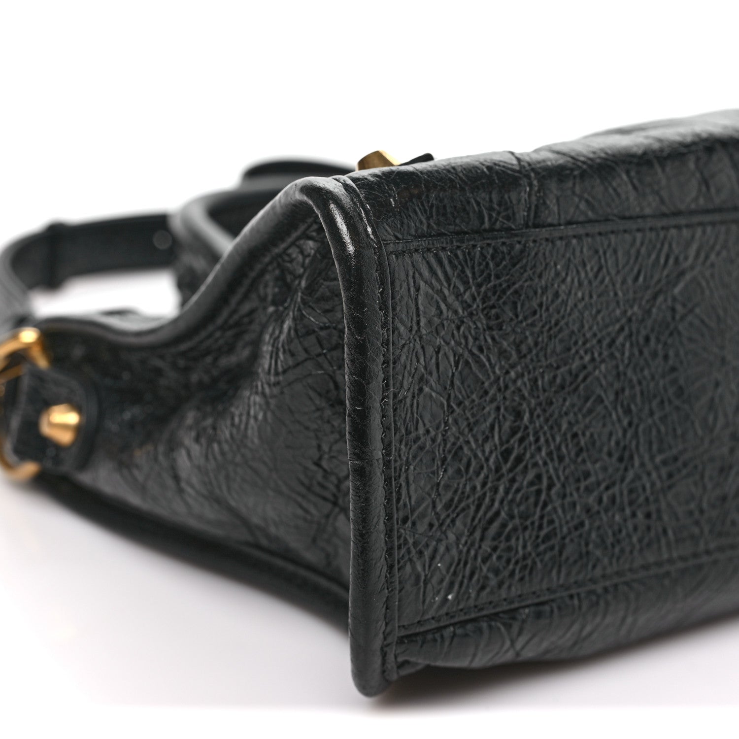 Balenciaga Agneau Arena Gold Hardware Small Le City Black 9 of 10