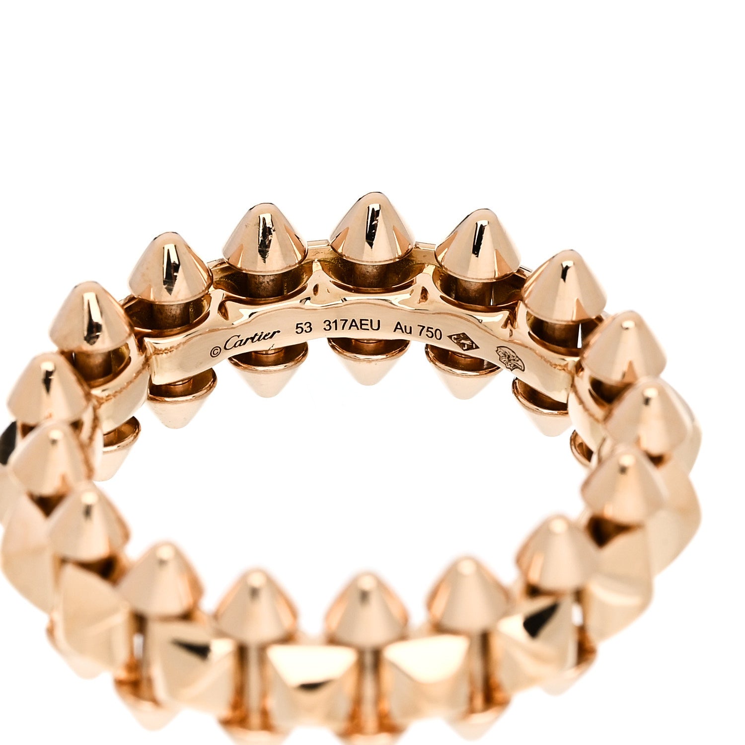 Cartier 18K Pink Gold MM Clash De Cartier Ring 53 6.25 4 of 5