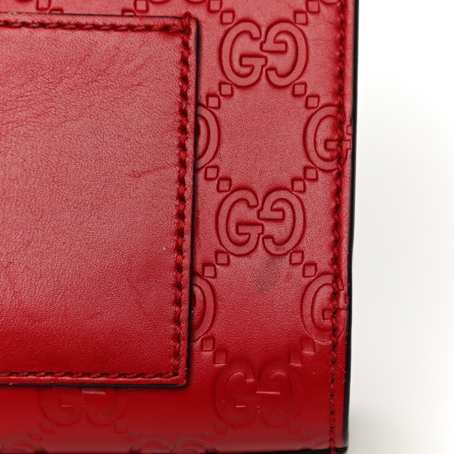 Gucci Guccissima Small Padlock Shoulder Bag Hibiscus Red 14 of 19