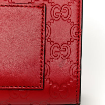 Gucci Guccissima Small Padlock Shoulder Bag Hibiscus Red 14 of 19