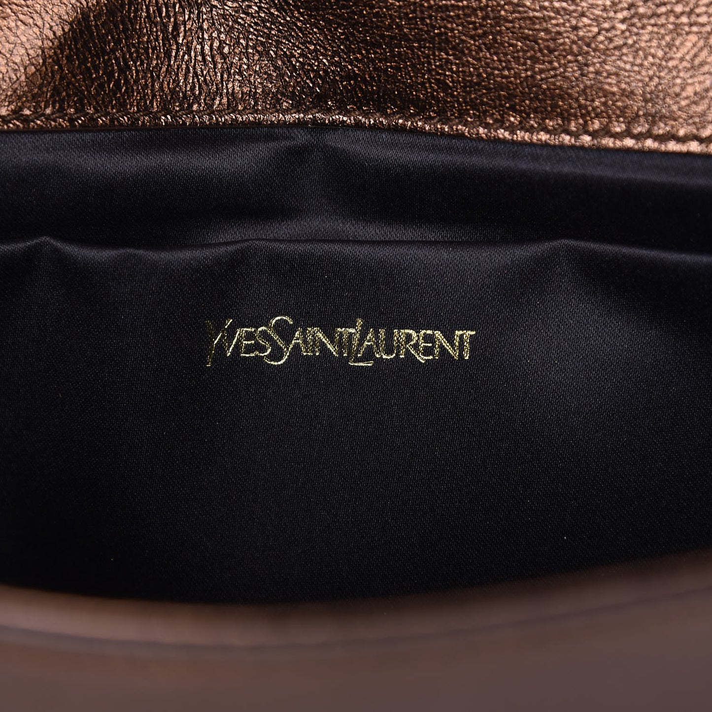 Metallic Calfskin Monogram Large Belle De Jour Clutch Bronze