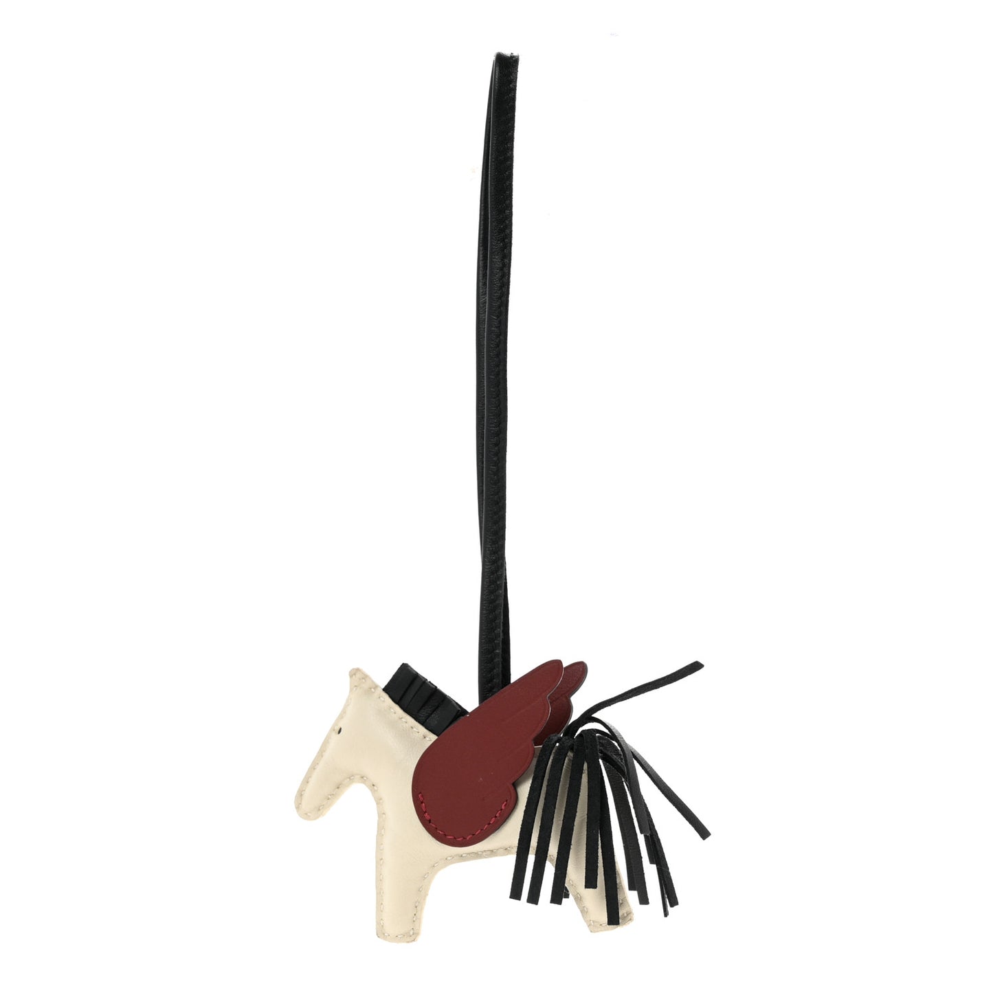 Milo Lambskin Grigri Rodeo Pegase Horse Bag Charm PM Nata Rouge H Black Nata Rouge H Black