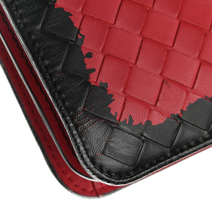Bottega Veneta Nappa Intrecciato Glass Shoulder Bag Red Black 9 of 9