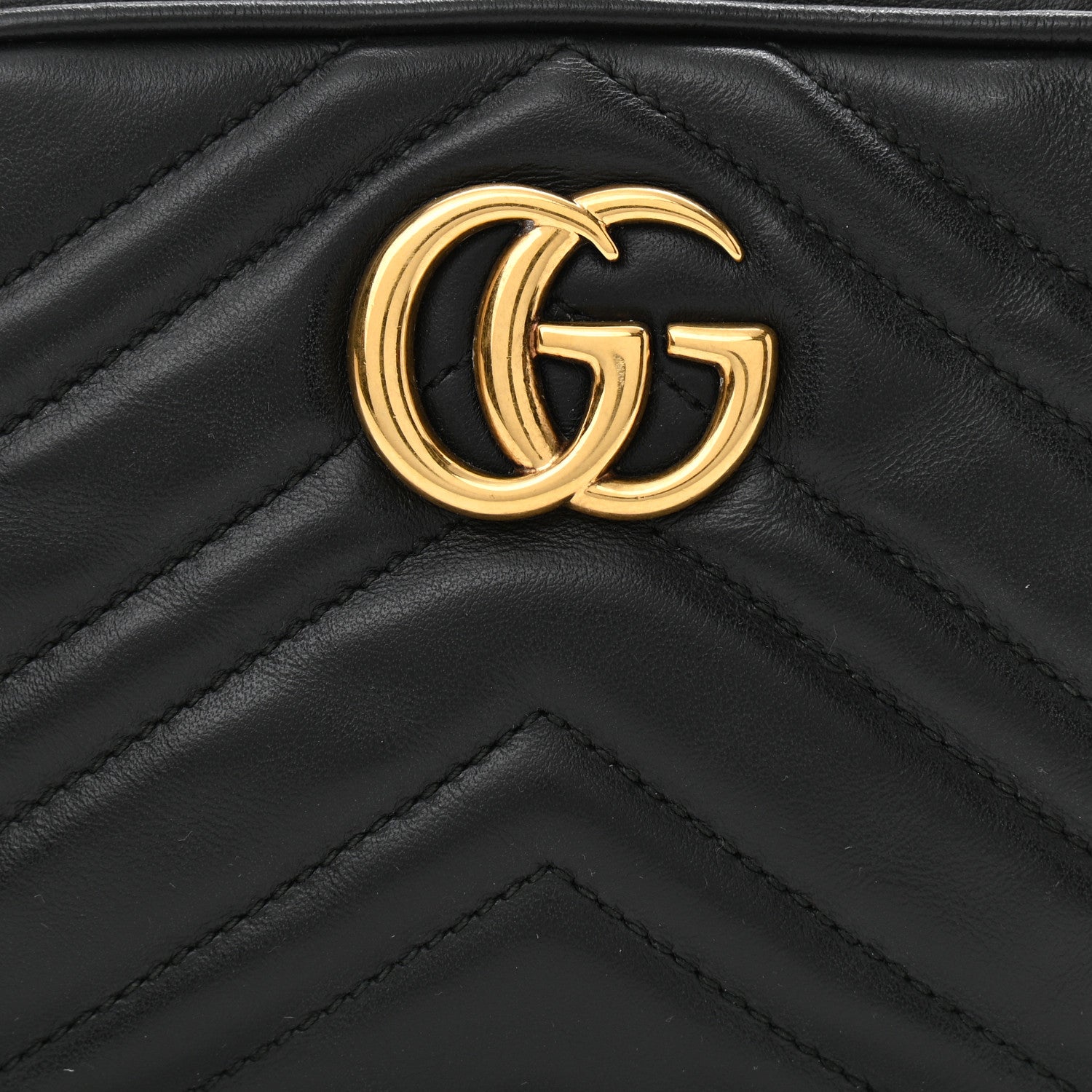 Gucci Calfskin Matelasse Mini GG Marmont Chain Shoulder Bag Black 8 of 10