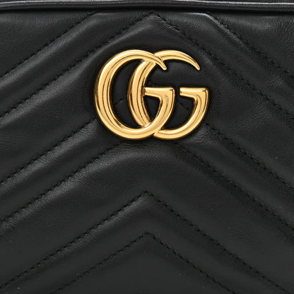 Gucci Calfskin Matelasse Mini GG Marmont Chain Shoulder Bag Black 8 of 10