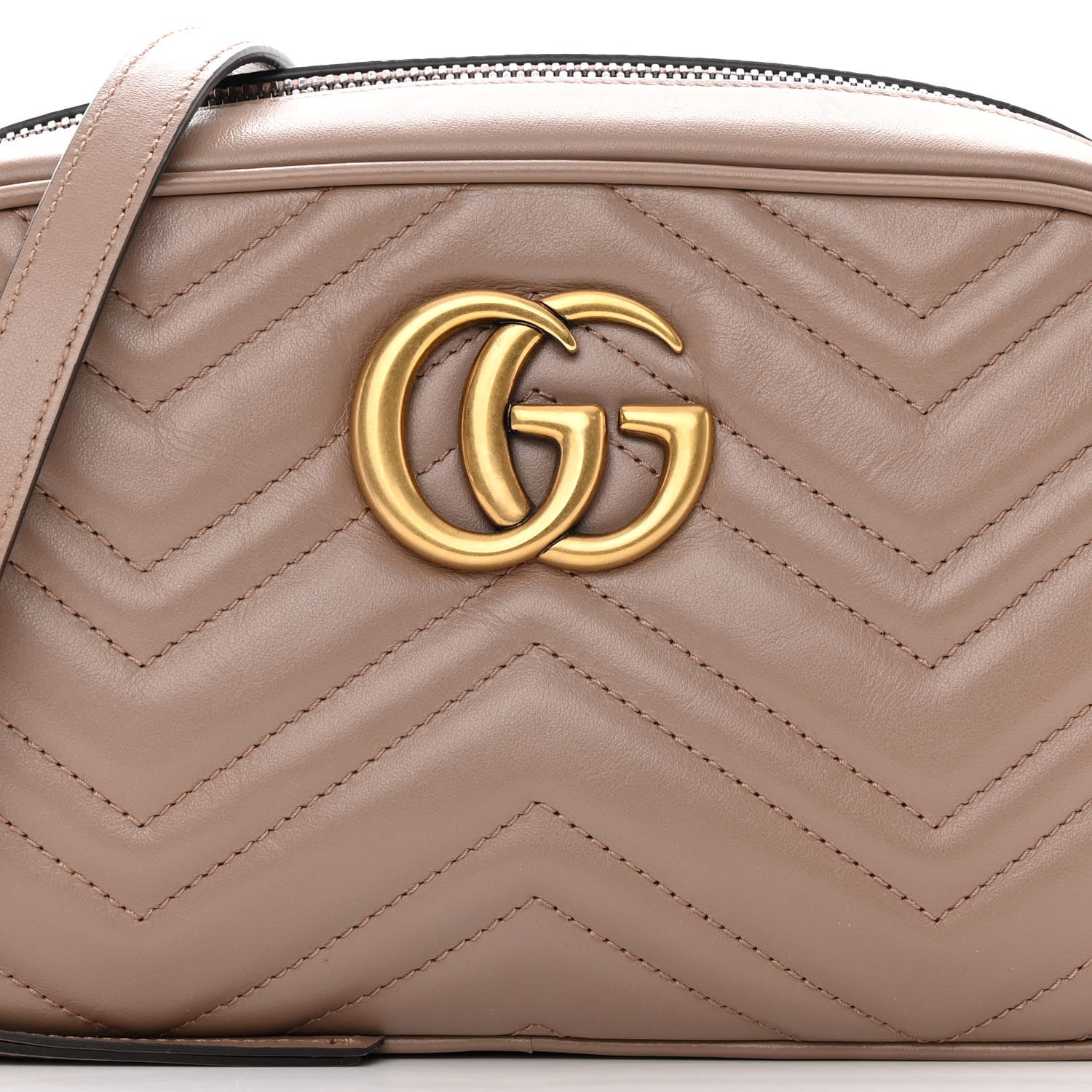 Gucci Calfskin Matelasse Small GG Marmont Chain Shoulder Bag Porcelain Rose 8 of 15