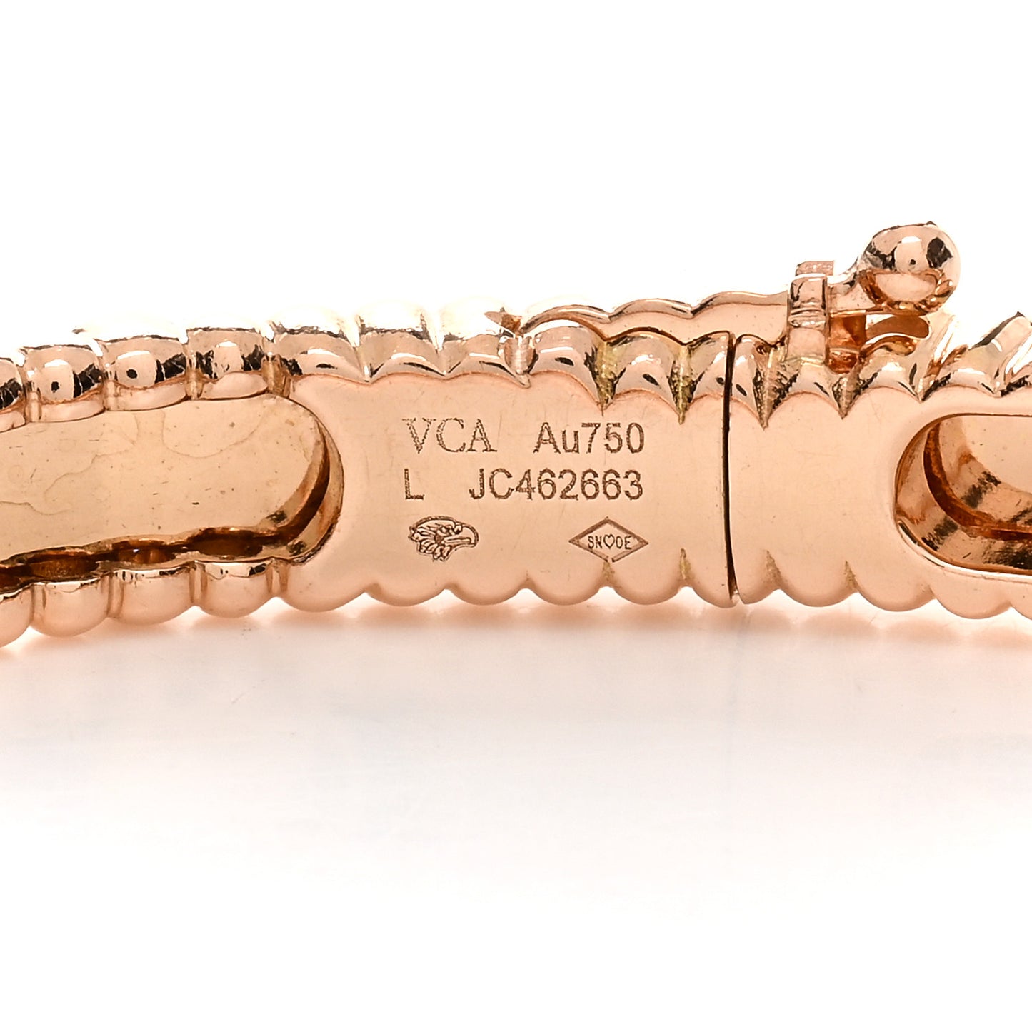 18K Rose Gold Diamond Perlee Sweet Clovers Bracelet L