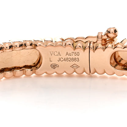 Van Cleef & Arpels 18K Rose Gold Diamond Perlee Sweet Clovers Bracelet L 3 of 4