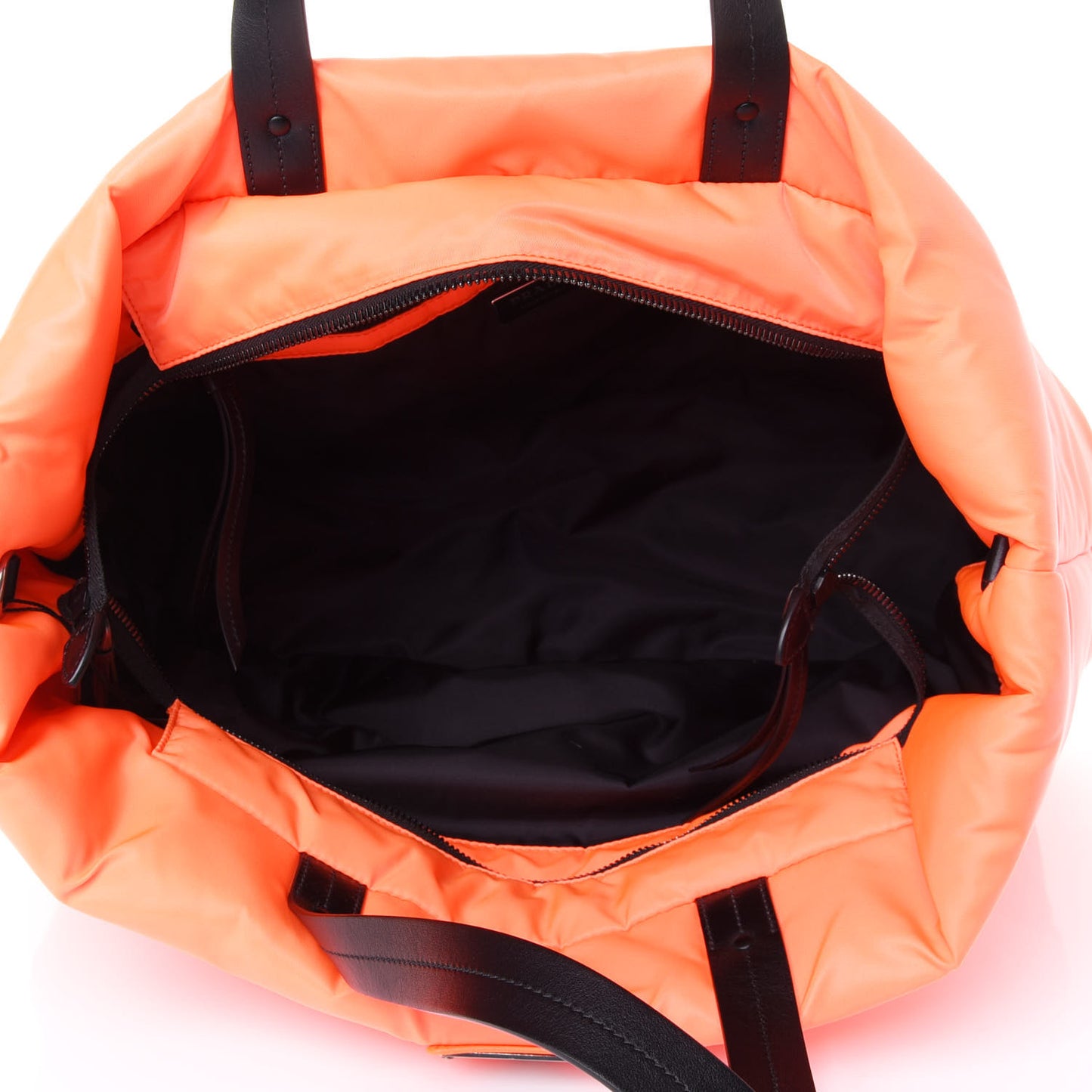 Tessuto Nylon Soft Padded Medium Shopping Tote Arancio Fluo