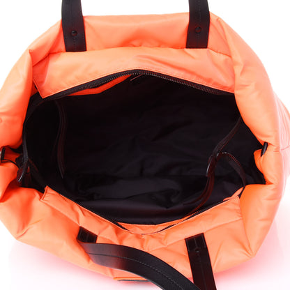Prada Tessuto Nylon Soft Padded Medium Shopping Tote Arancio Fluo 4 of 4