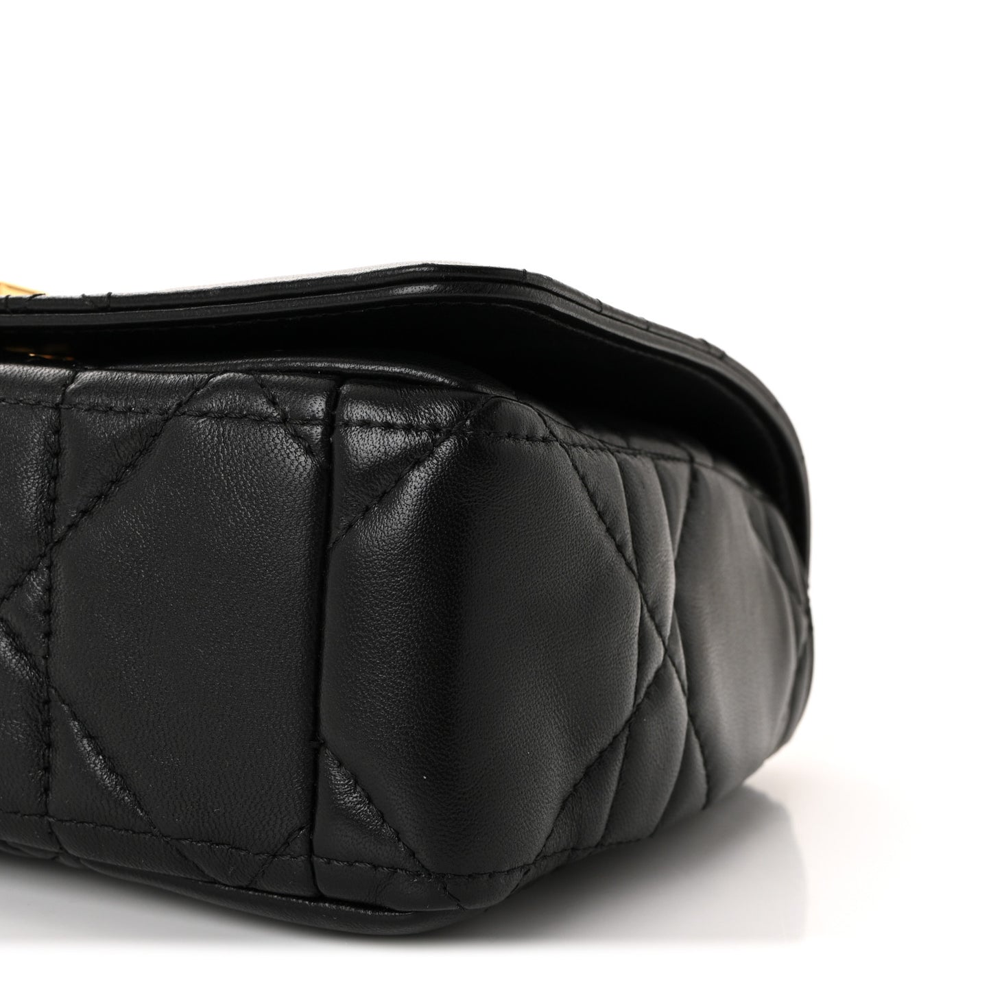 Lambskin Macrocannage Small Soft Dior Caro Bag Black