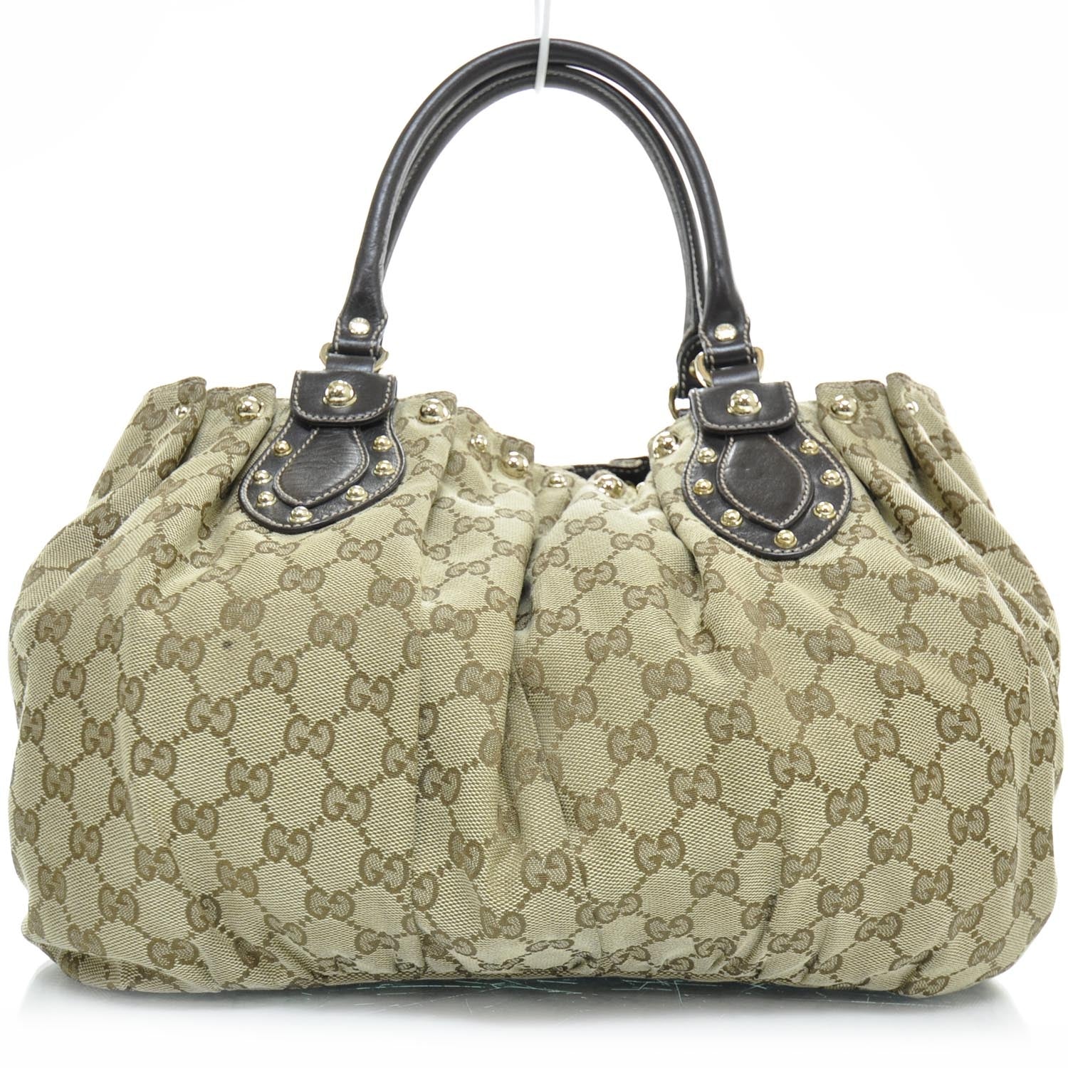 Gucci Monogram Studded Pelham Tote Dark Brown 1 of 9