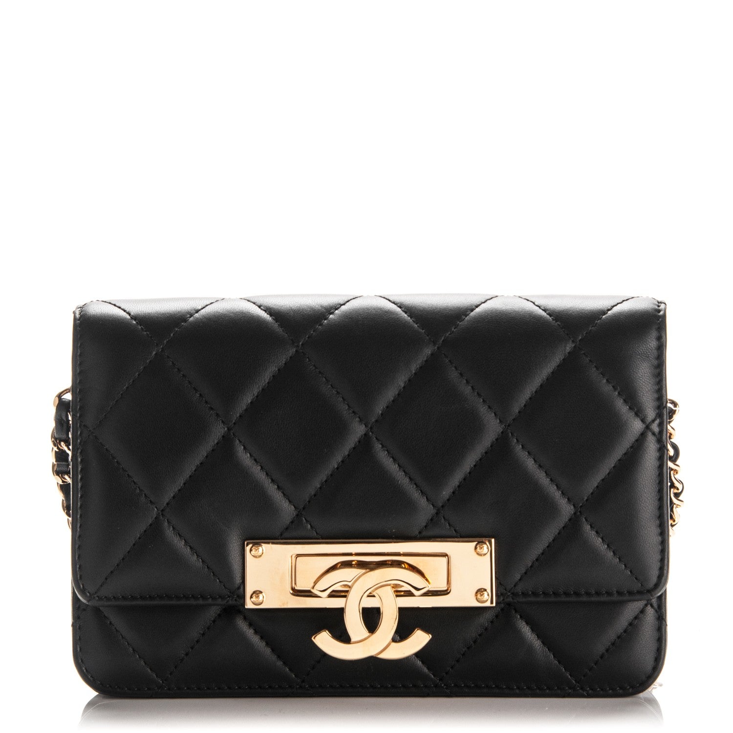 Chanel Lambskin Quilted Golden Class Wallet on Chain WOC Black 1 of 7