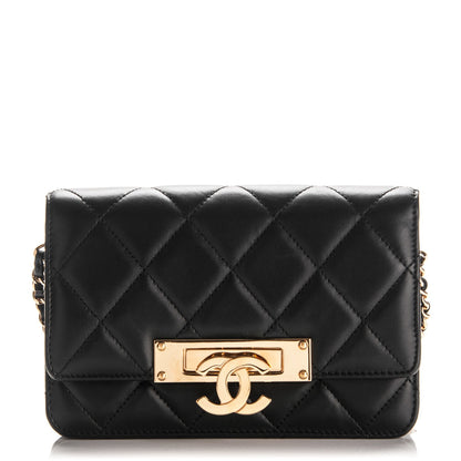 Chanel Lambskin Quilted Golden Class Wallet on Chain WOC Black 1 of 7