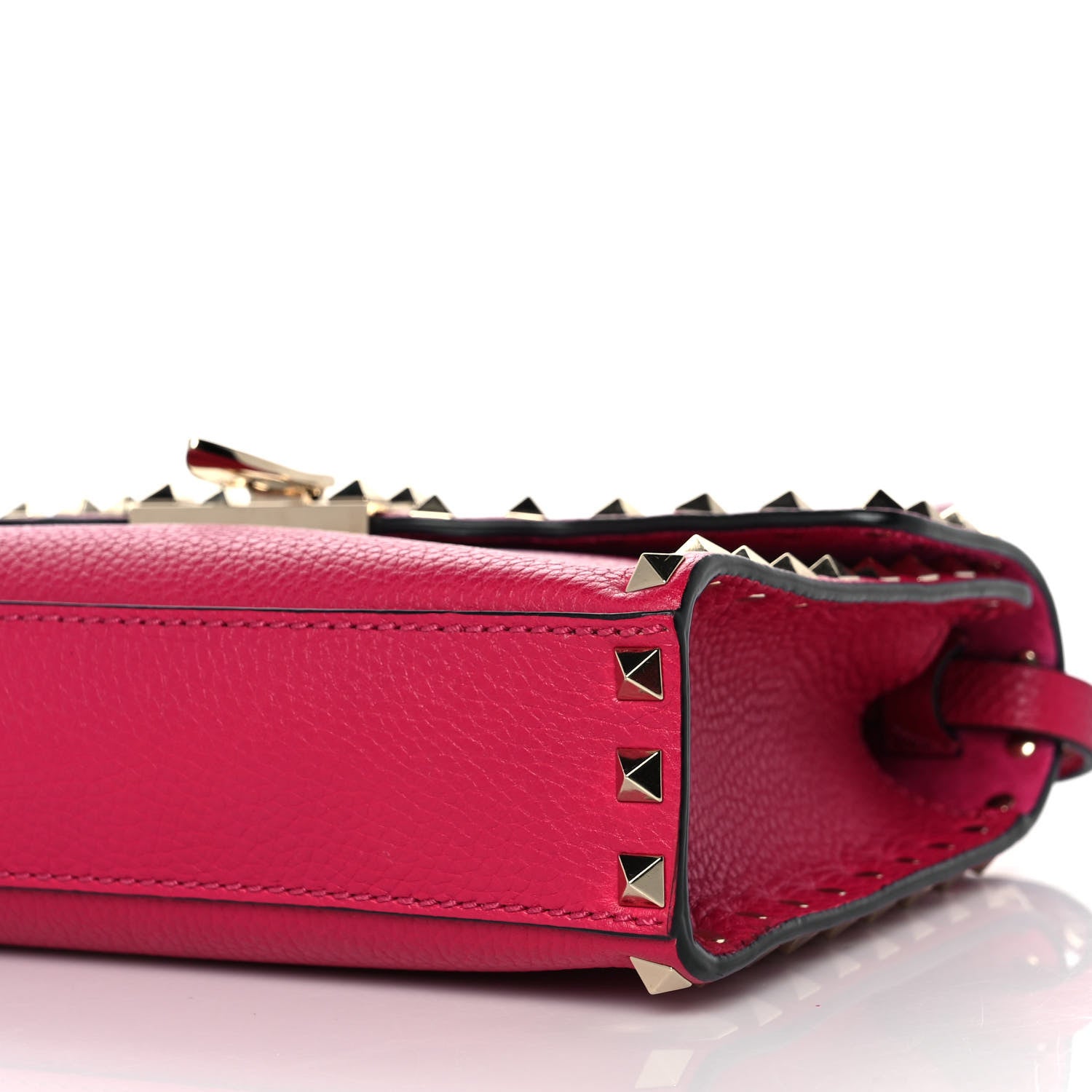 Valentino Garavani Pebbled Calfskin Medium Rockstud Flip Lock Crossbody Bag Blossom 7 of 8