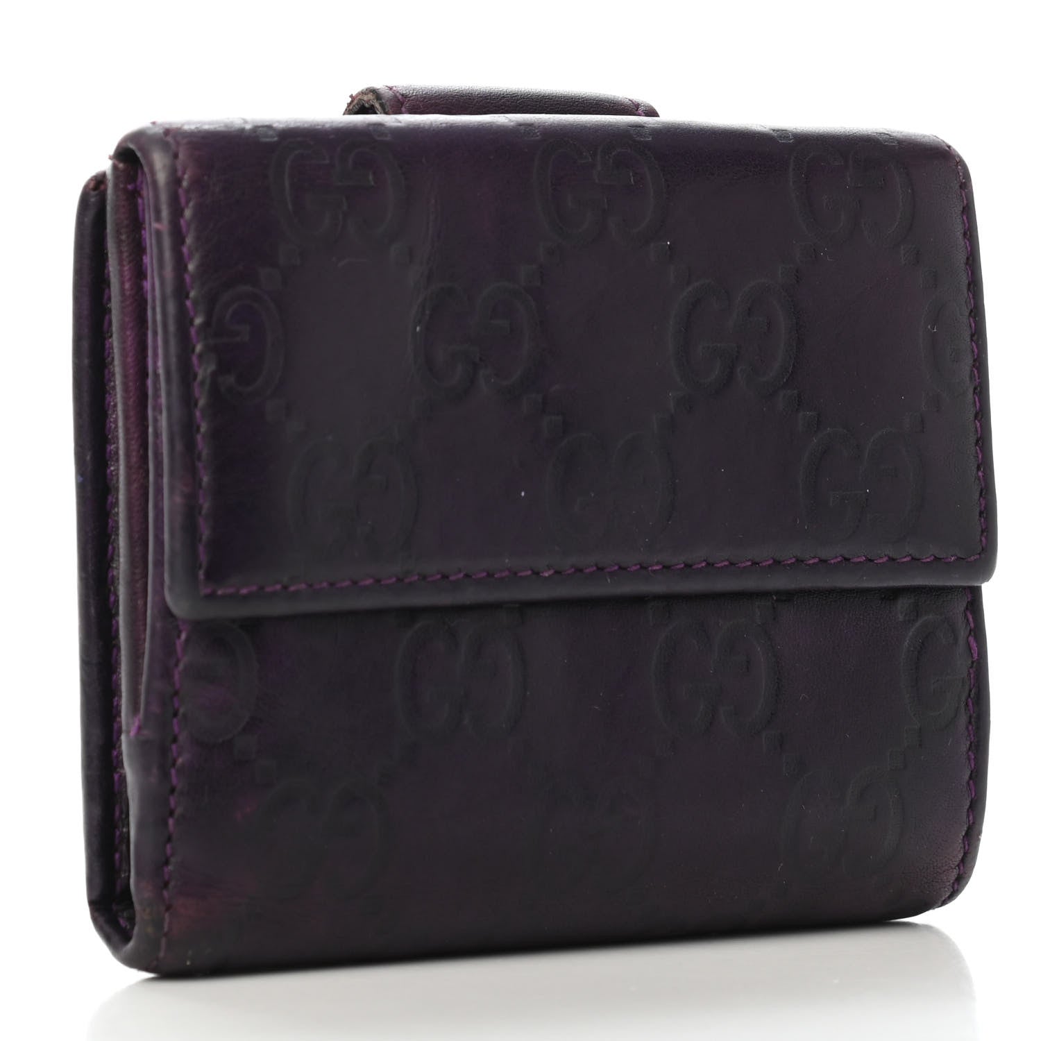 Gucci Guccissima Icon Bar French Wallet Purple 2 of 5