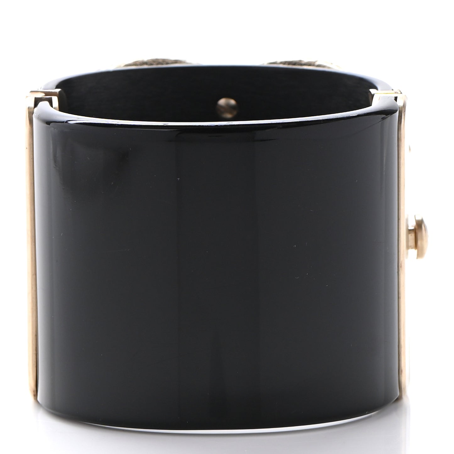 Resin Baguette Crystal CC Cuff Black