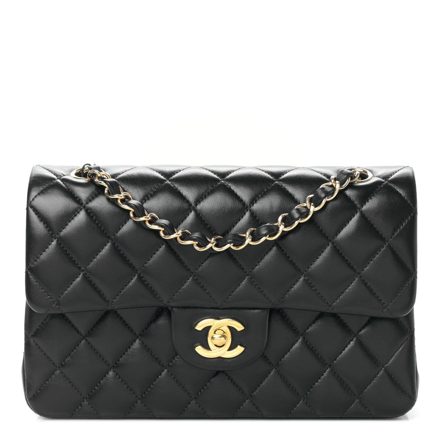 Chanel Lambskin Quilted Small Double Flap Black 1 of 9