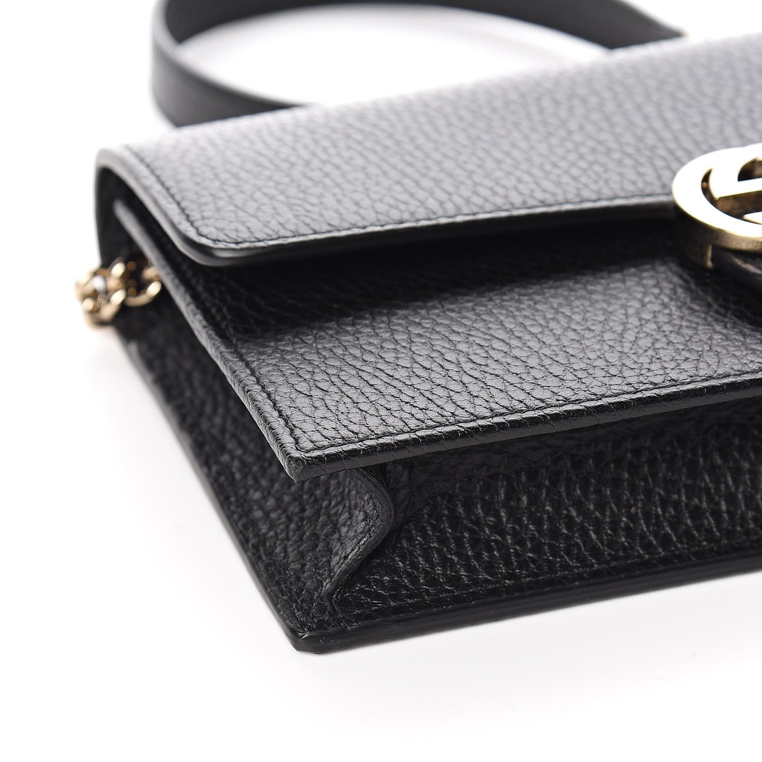 Gucci Dollar Calfskin Interlocking G Chain Wallet Black 8 of 11