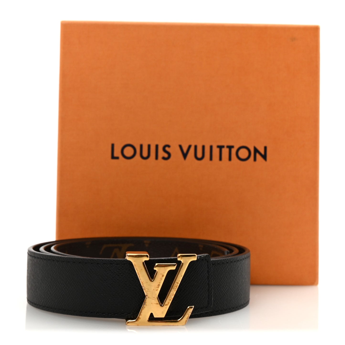 Calfskin Monogram 30mm LV Initiales Reversible Belt 85 34 Black