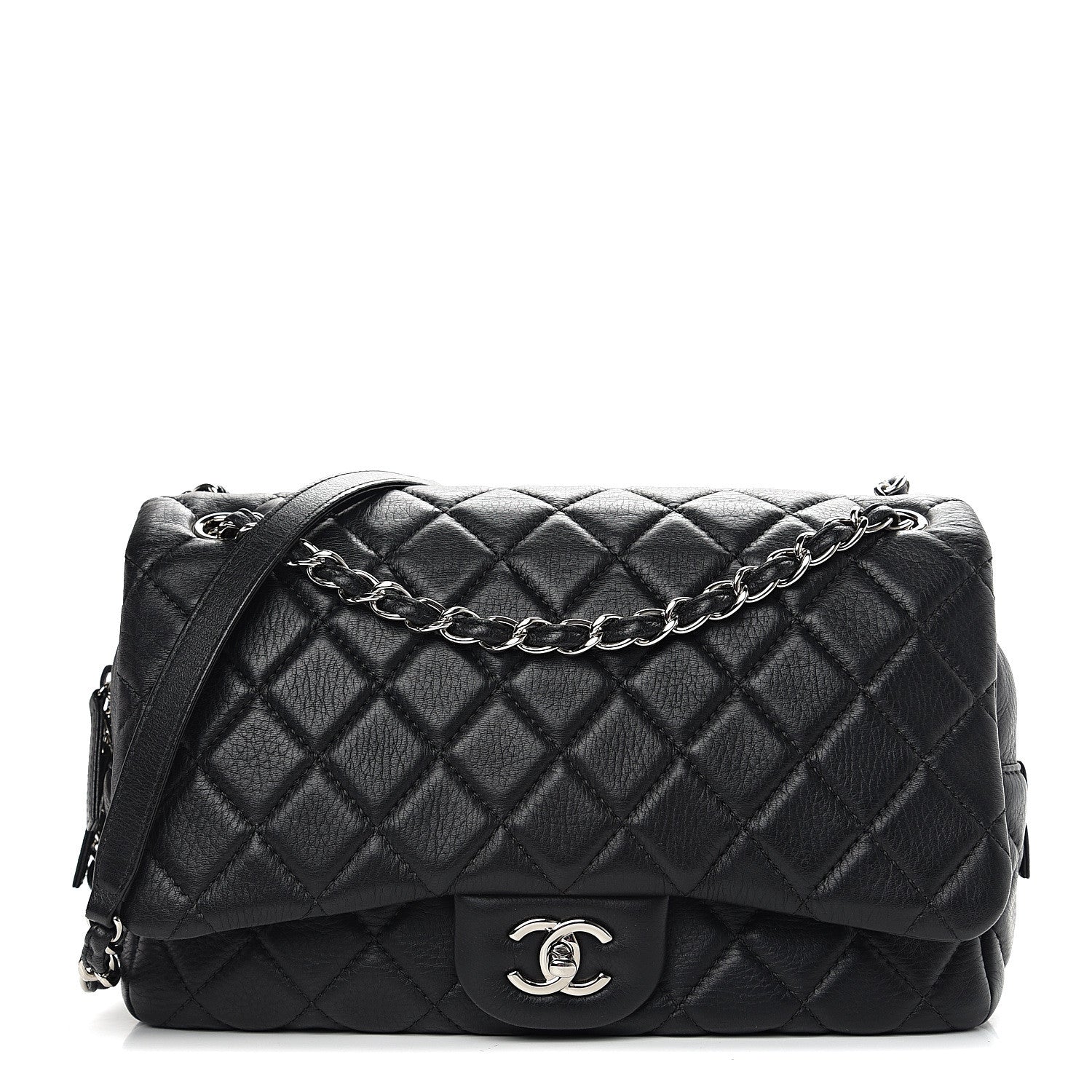 Chanel Deerskin Quilted Casual Journey Flap Black 1 of 9