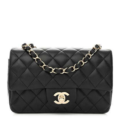 Chanel Lambskin Quilted Mini Rectangular Flap Black 1 of 12