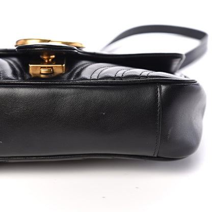 Gucci Calfskin Matelasse Mini GG Marmont Shoulder Bag Black 17 of 18