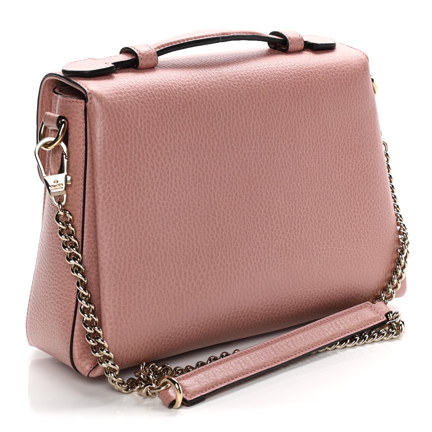 Dollar Calfskin Interlocking G Top Handle Shoulder Bag Soft Pink
