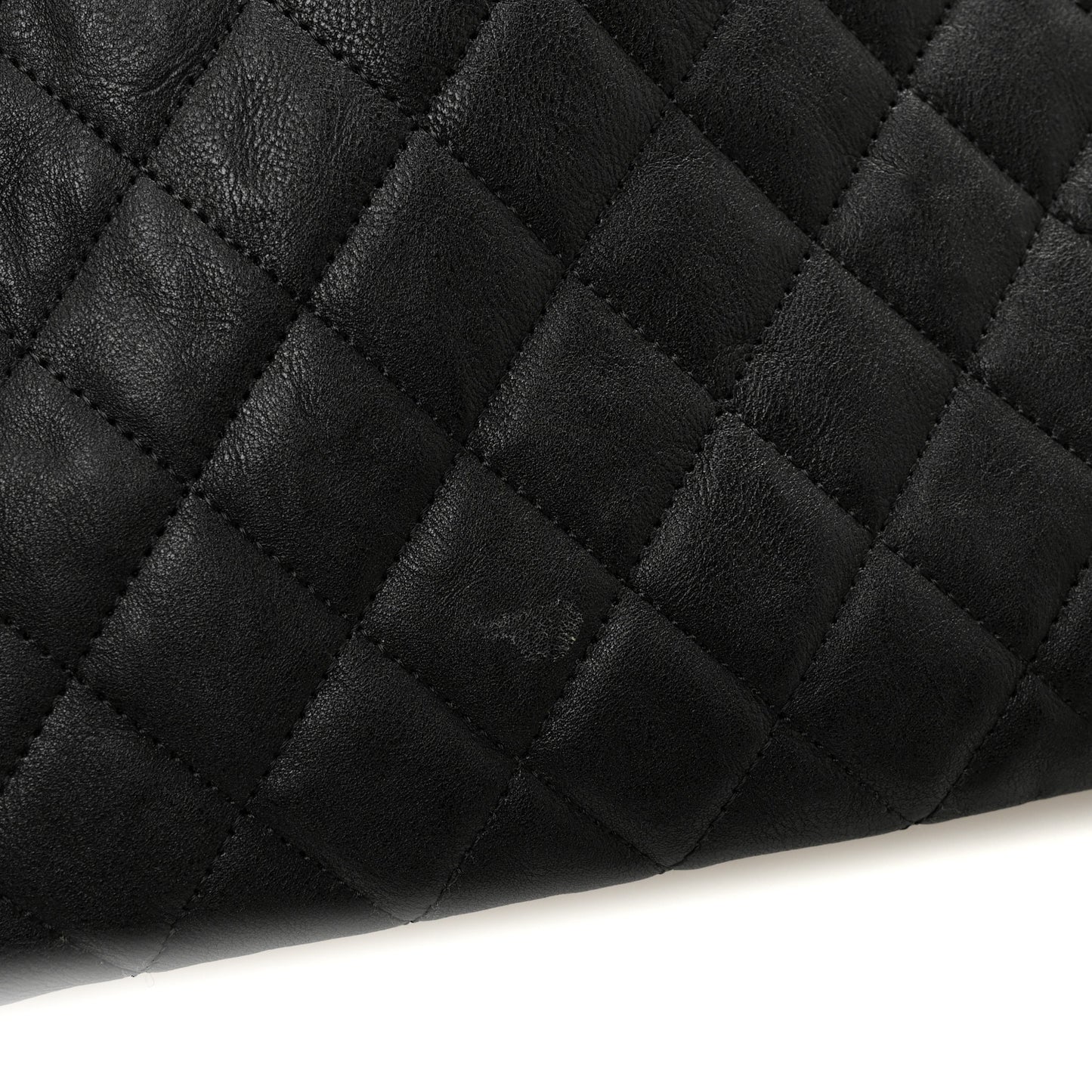Calfskin Quilted Large Boy Chain Around Cosmetic Case Black