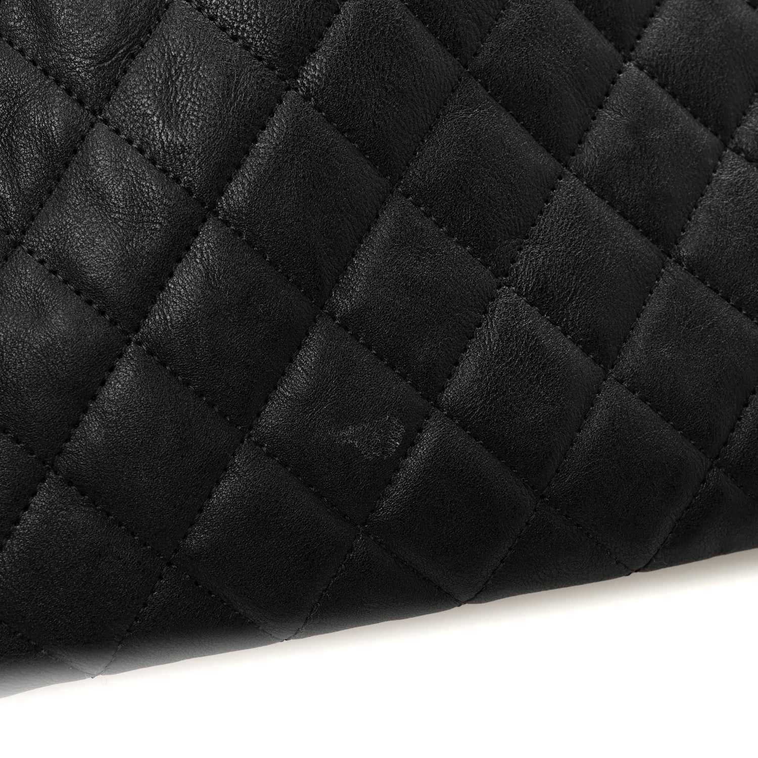 Chanel Calfskin Quilted Large Boy Chain Around Cosmetic Case Black 9 of 11