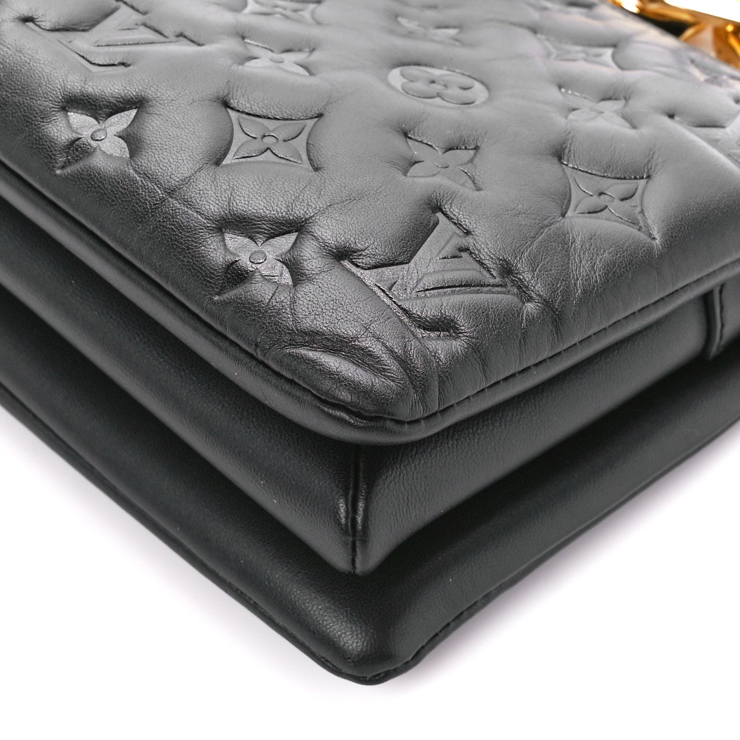 Louis Vuitton Lambskin Embossed Monogram Coussin BB Black 12 of 12
