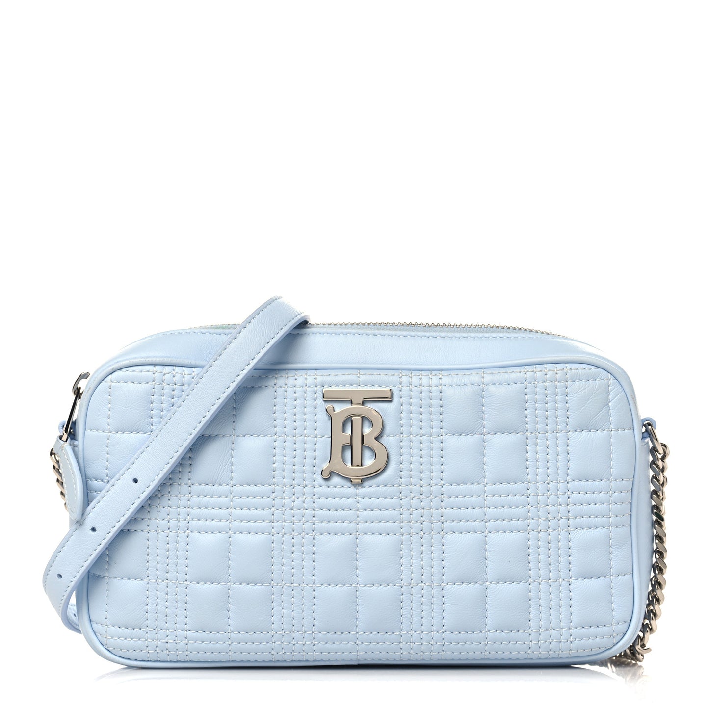Lambskin Quilted Camera Bag Pale Blue