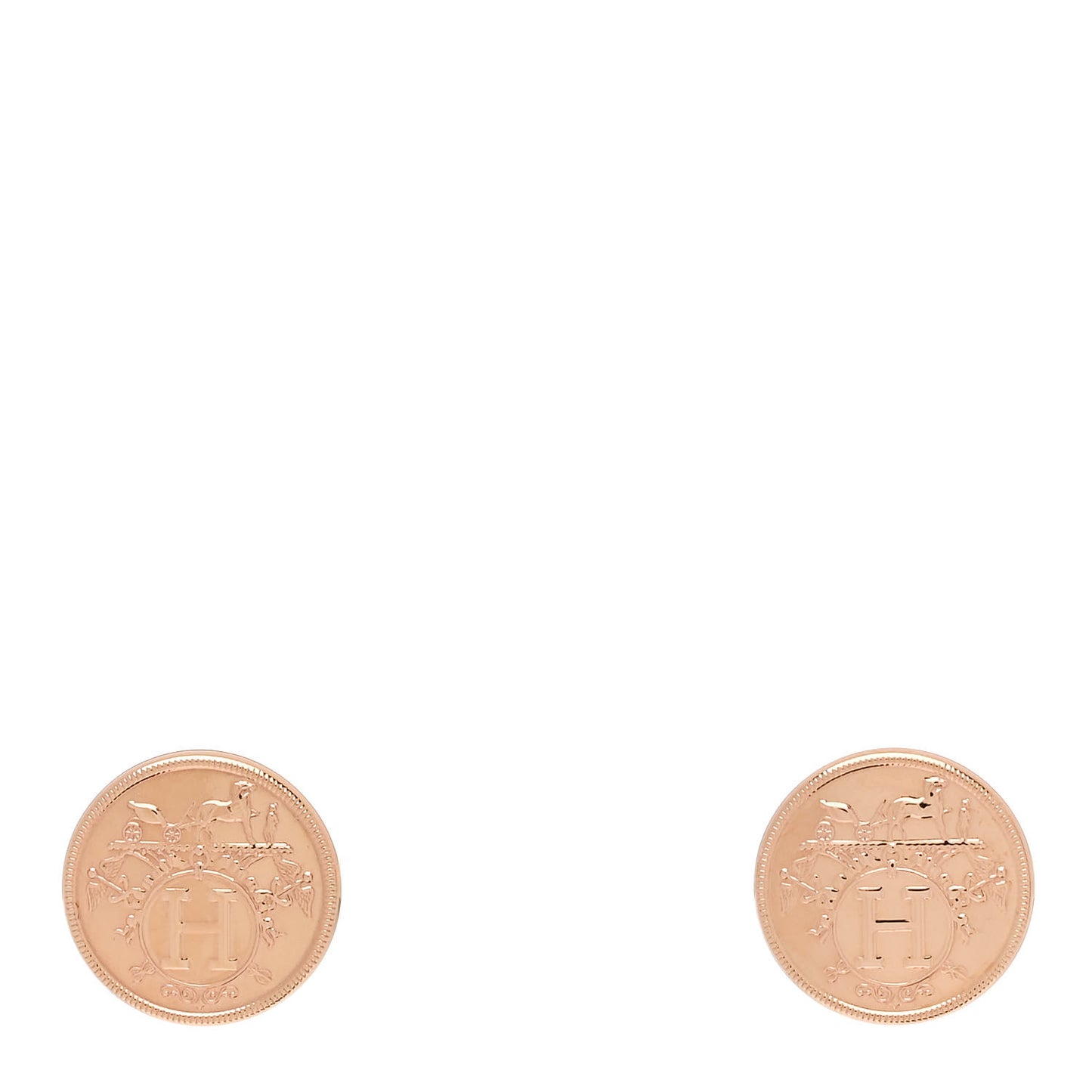 18K Rose Gold TPM Ex-Libris Stud Earrings