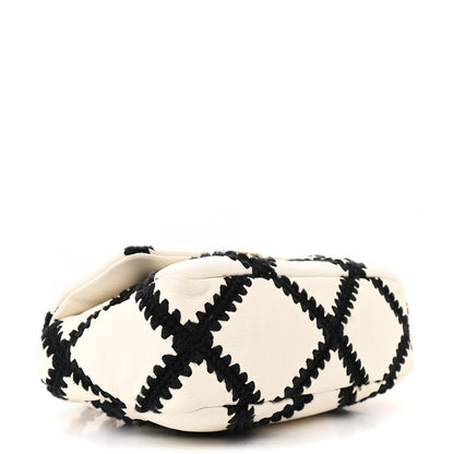 Chanel Calfskin Crochet Medium Chanel 19 Flap White Black 4 of 10
