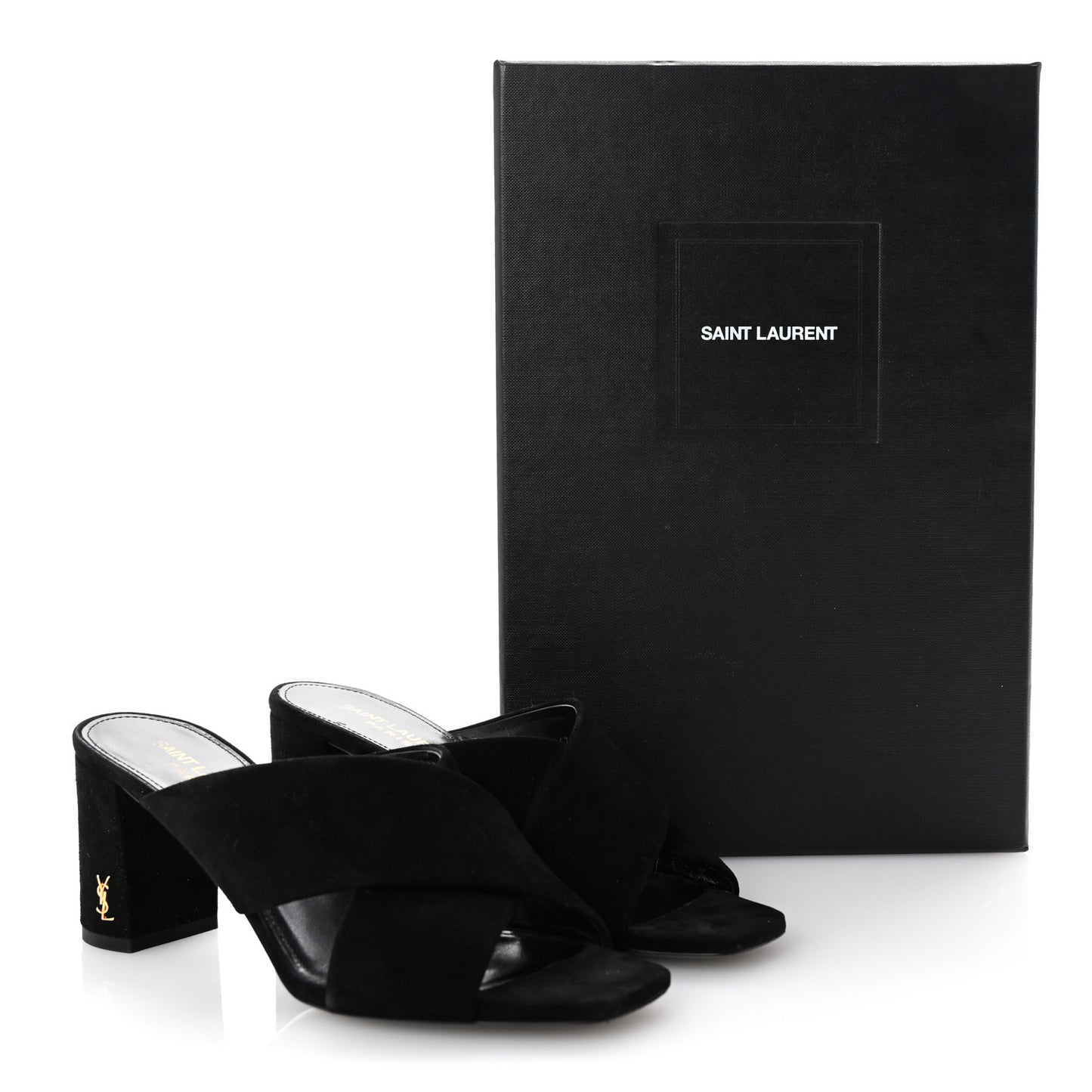 Suede LouLou 70 Mule Sandals 36 Black
