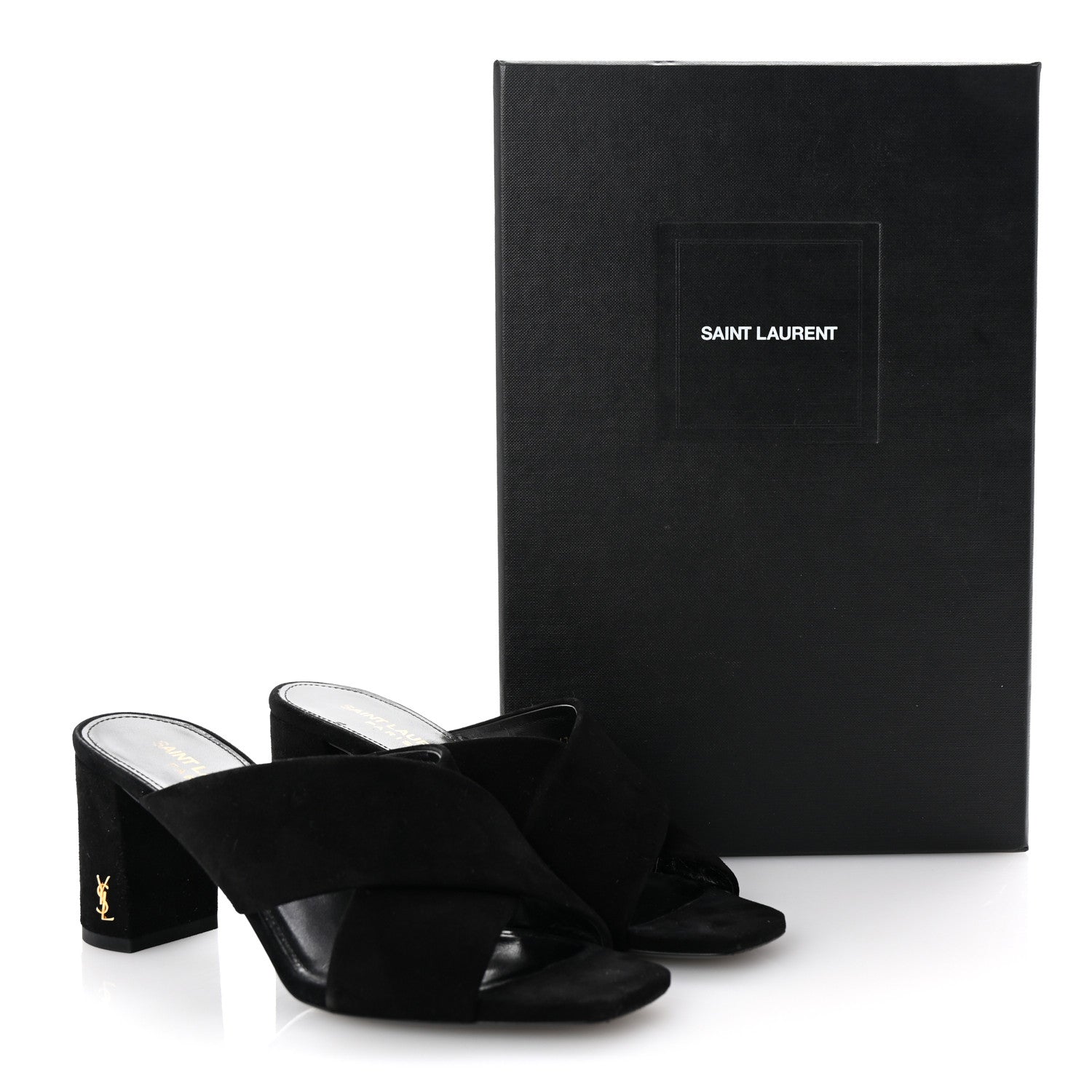 Saint Laurent Suede LouLou 70 Mule Sandals 36 Black 9 of 9