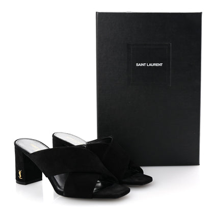 Saint Laurent Suede LouLou 70 Mule Sandals 36 Black 9 of 9