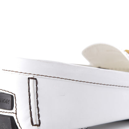Louis Vuitton Calfskin Mens Monte Carlo Car Shoe Moccasin Loafers 10 White 11 of 11