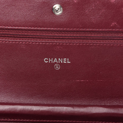 Chanel Patent Quilted Brilliant Wallet On Chain WOC Red 8 of 12