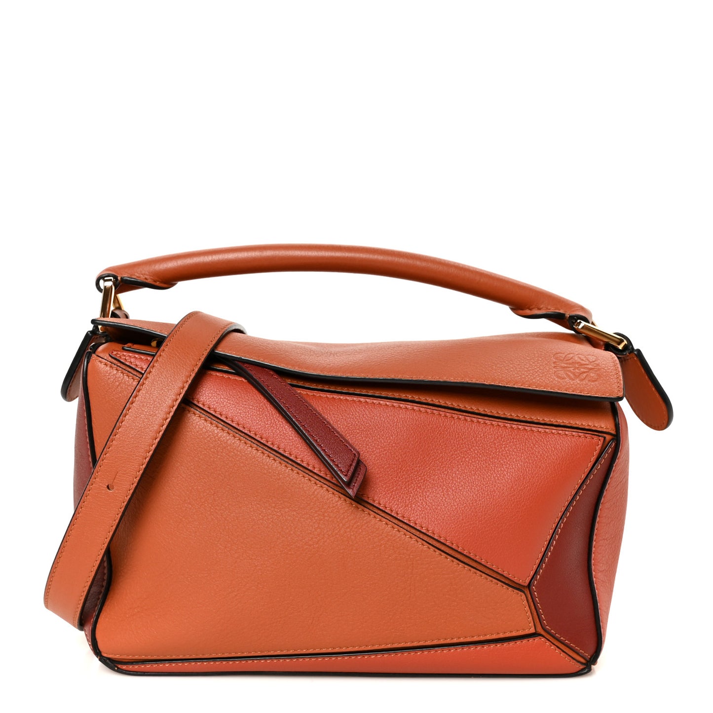 Calfskin Small Puzzle Bag Spice Orange Pumpkin