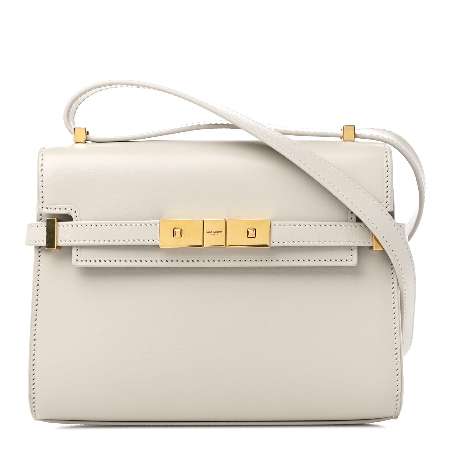 Smooth Calfskin Mini Manhattan Shoulder Bag Blanc Vintage