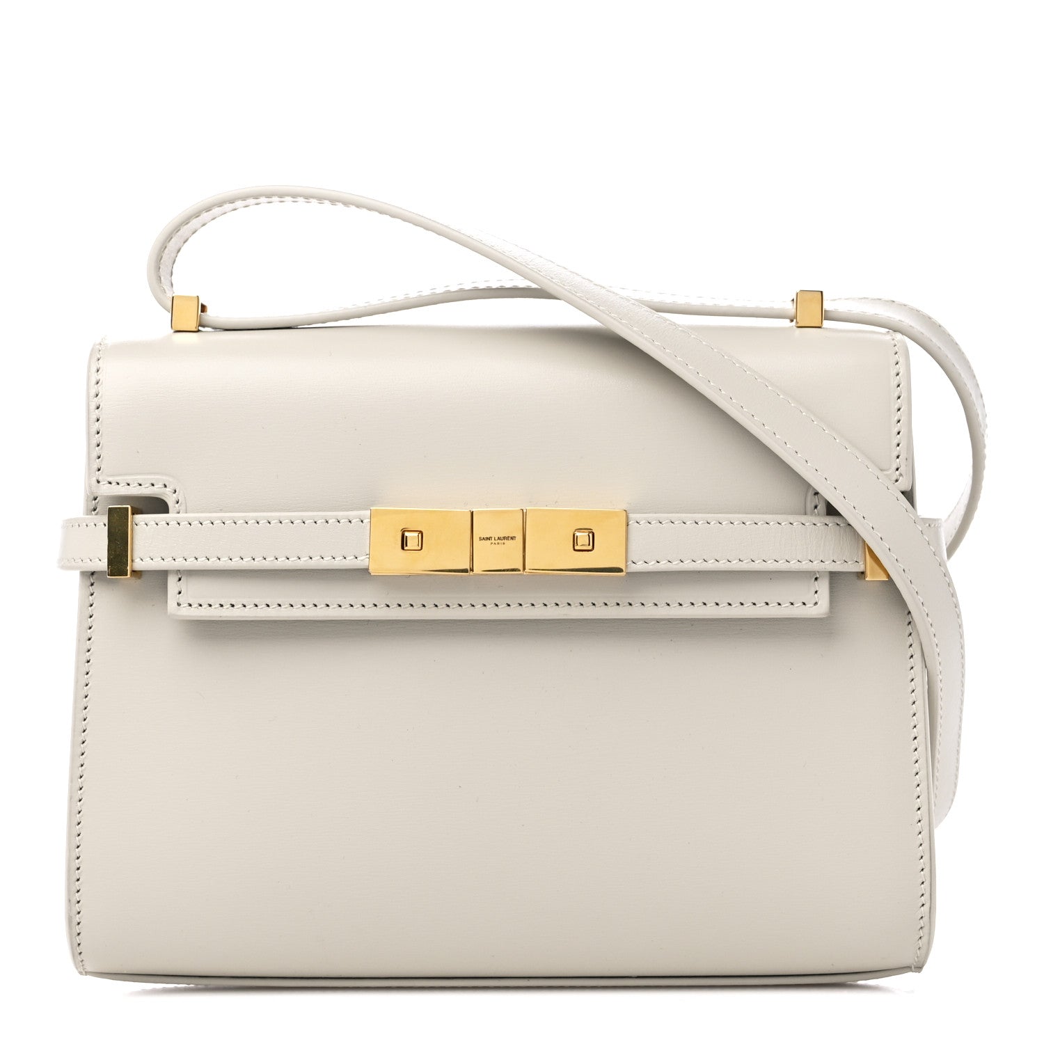 Saint Laurent Smooth Calfskin Mini Manhattan Shoulder Bag Blanc Vintage 1 of 9