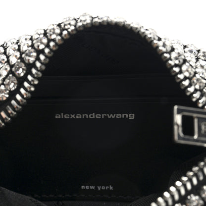 Alexander Wang Mesh Crystal Rhinestone Medium Heiress Pouch Black Silver 6 of 9