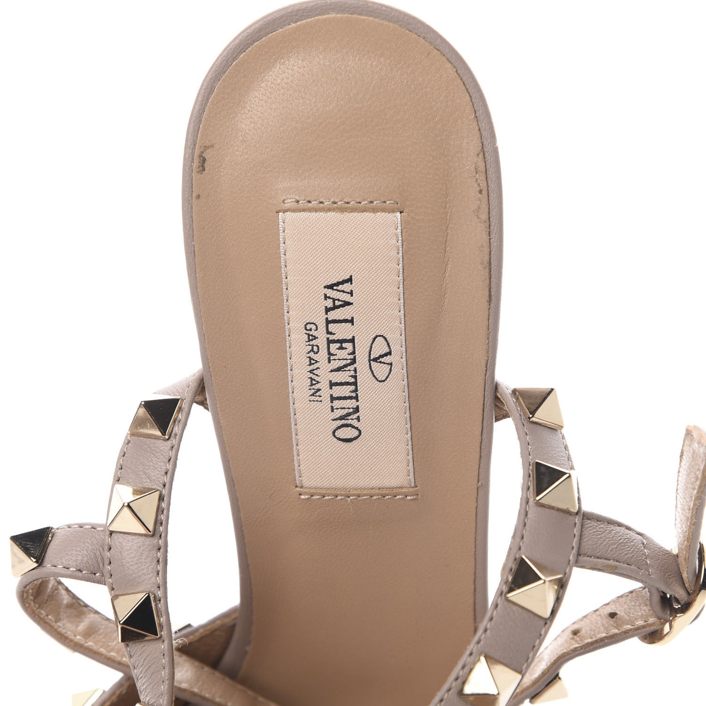 Patent Rockstud Ankle Strap 65mm Pumps 37 Poudre