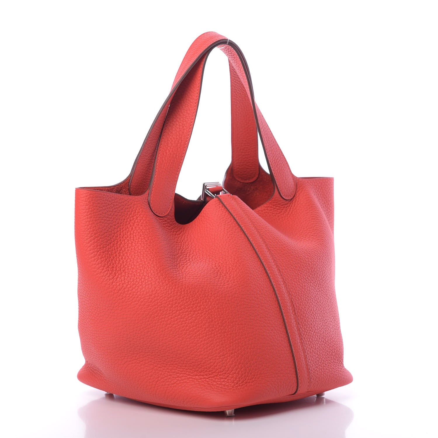 Hermes Taurillon Clemence Picotin Lock 22 MM Rouge Tomate 3 of 11